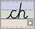 Letter join ch continuous cursive