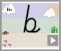 Letter b cursive beginners