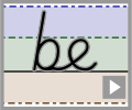 Cursive letter join be